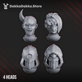 Airborne Witches Heads Set x4