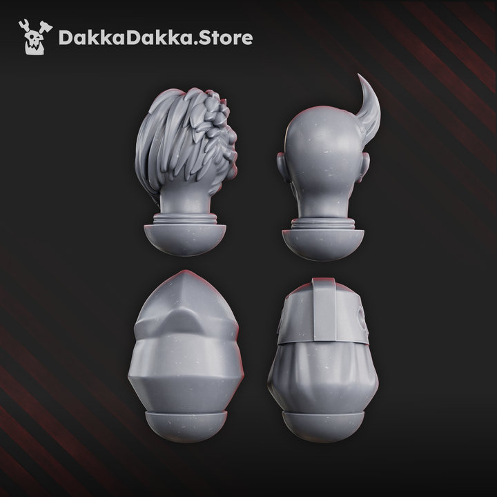 Airborne Witches Heads Set x4