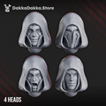 Silver Guards Heads Set (4 heads)