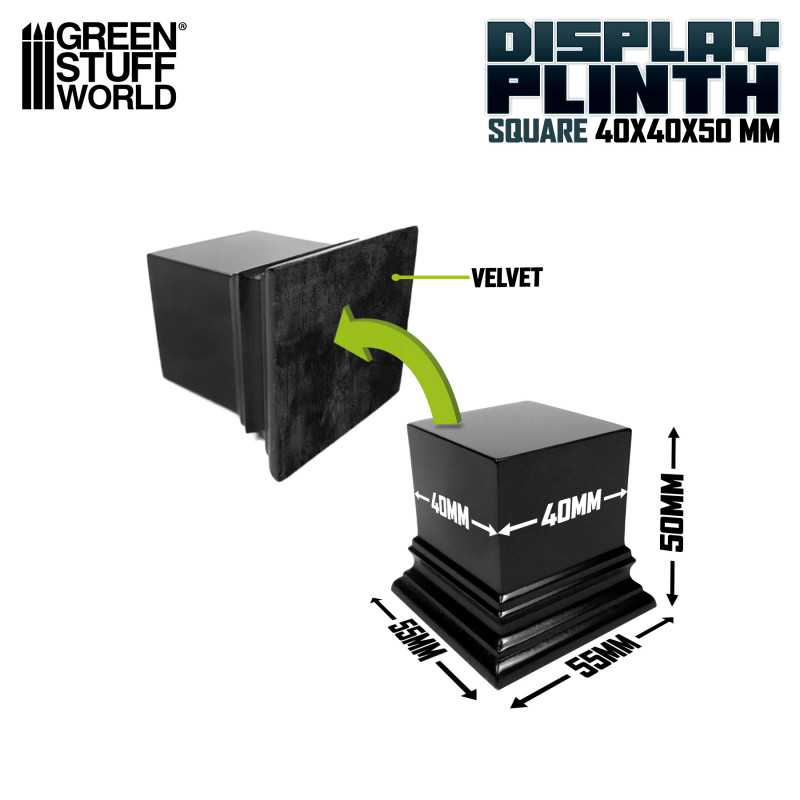 Plinth Block - Black - 4x4 cm